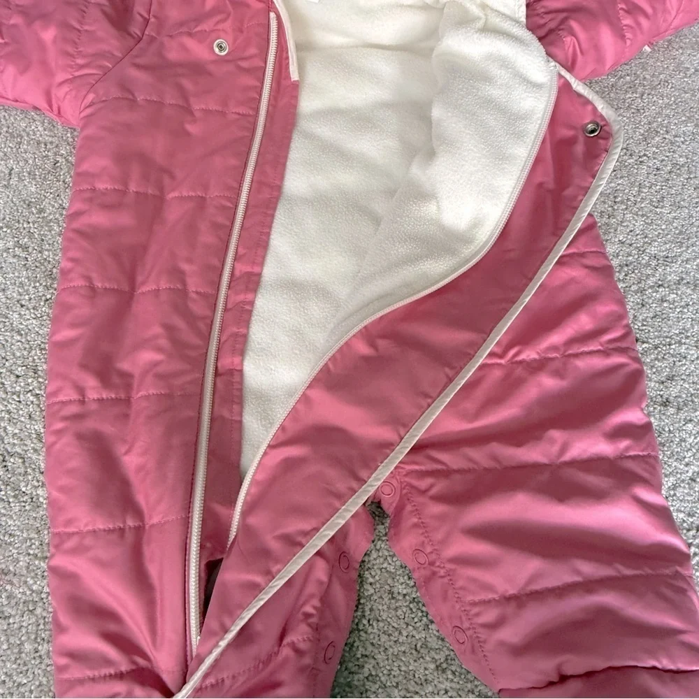 Baby Gap rose pink and cream snowsuit size newborn 3-6 months